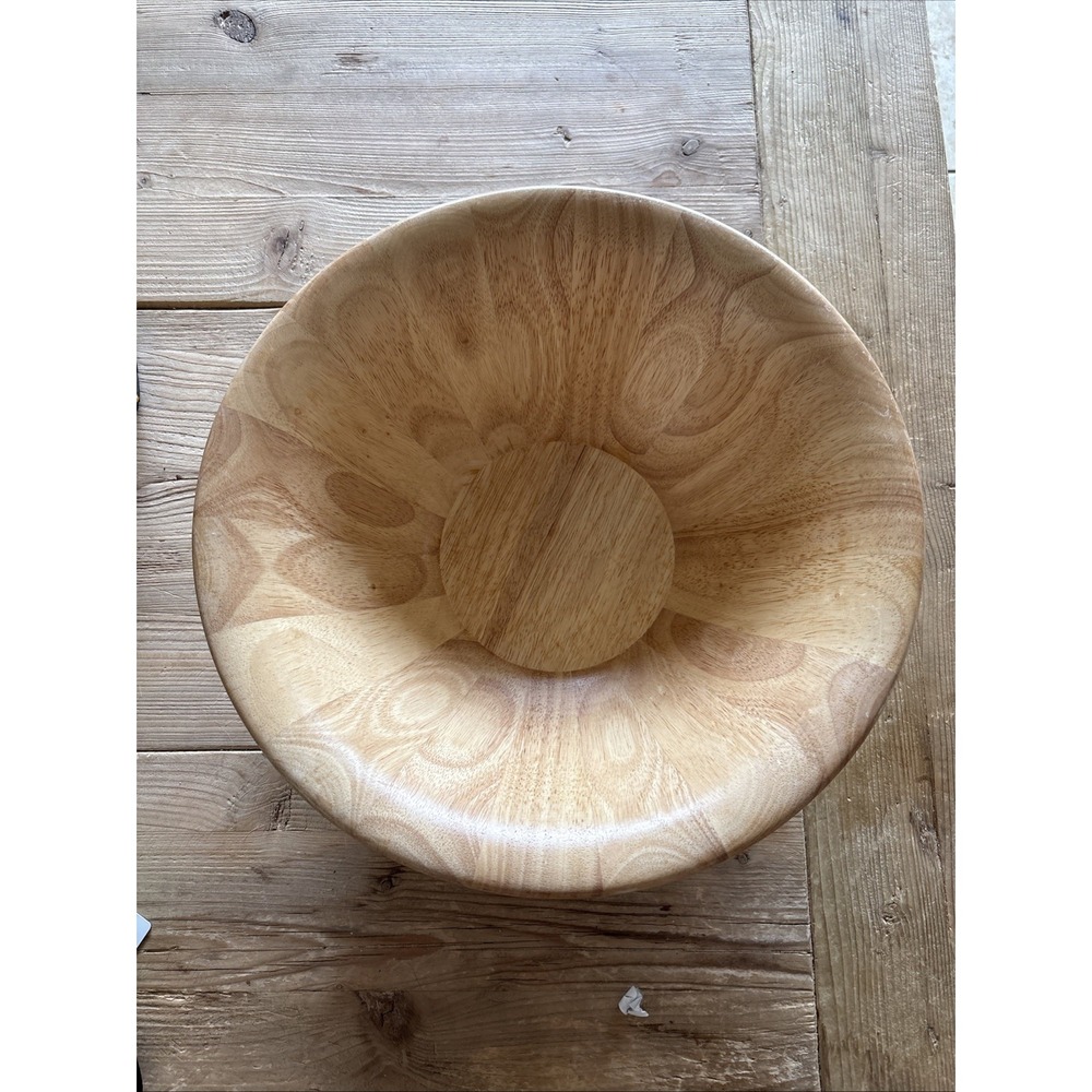Dansk 16.5" solid wood serving bowl with beautiful‎ natural wood grain MCM MINT